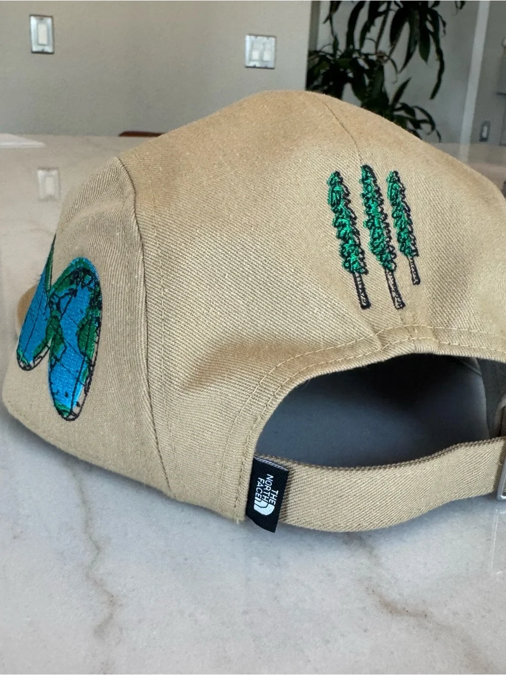 The North Face 5 Panel Camp Cap Tan Embroidered Outdoor Design